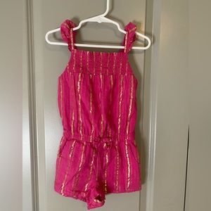Pink and gold romper 🩷💛 Size 3T. With pockets! So cute!